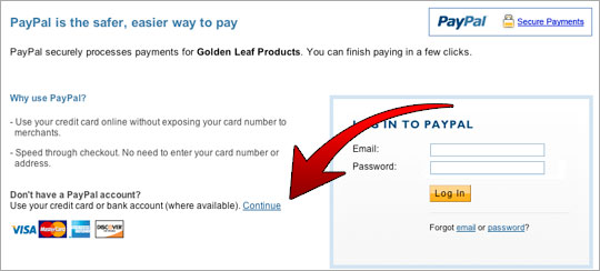 Golden Leaf Products PayPal
